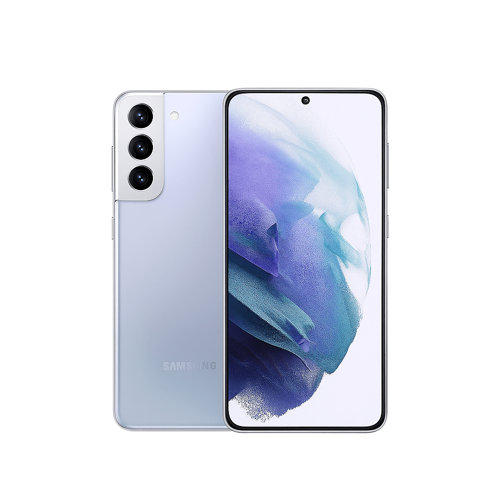 Samsung Galaxy S21+ 5G smartphone showing front and back on a white background