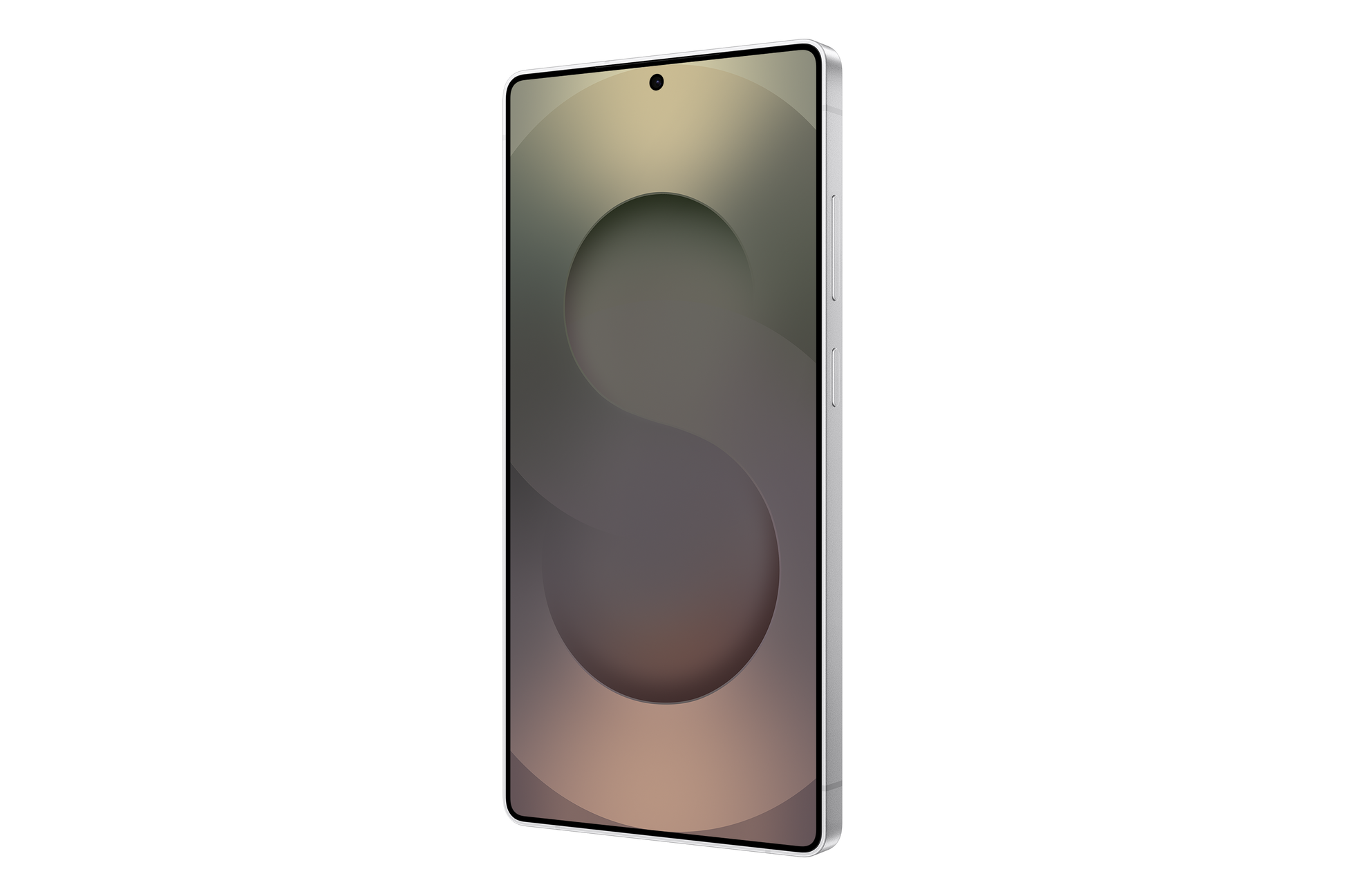 Samsung Galaxy S25 Ultra 5G with a reflective screen on a white background